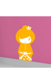 Sticker kokeshi Sakumi orange